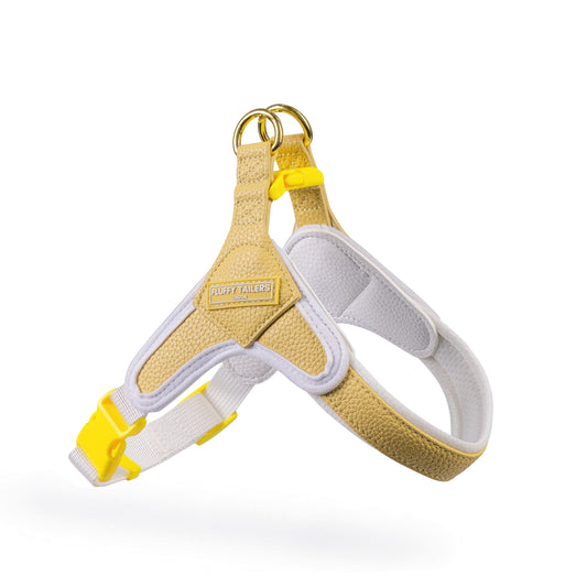 Mustard Yellow Step In Vegan Leather Dog Harness