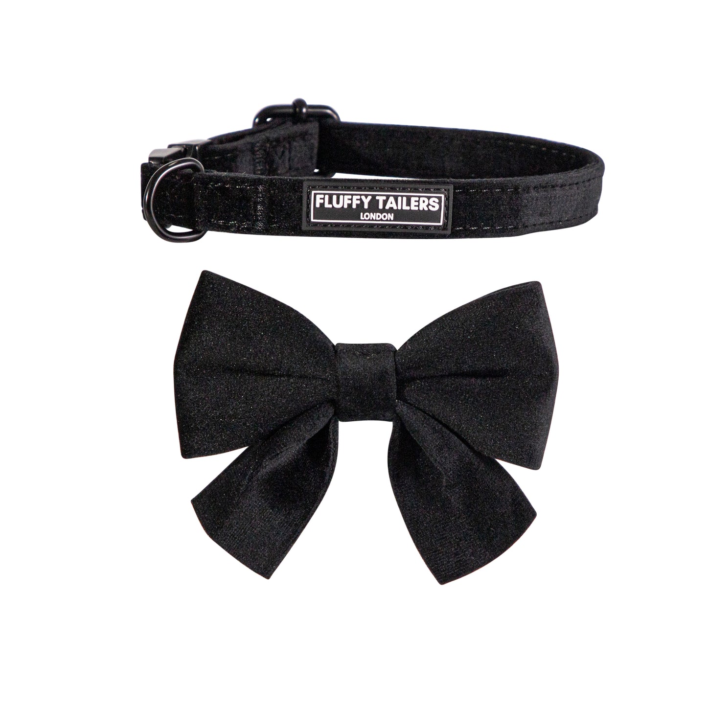 Classic Black Velvet Collar and Bow Tie