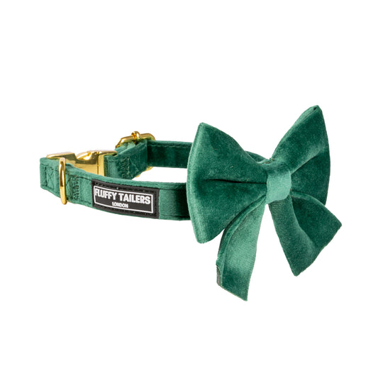 Emerald Green Collar and Bow Tie