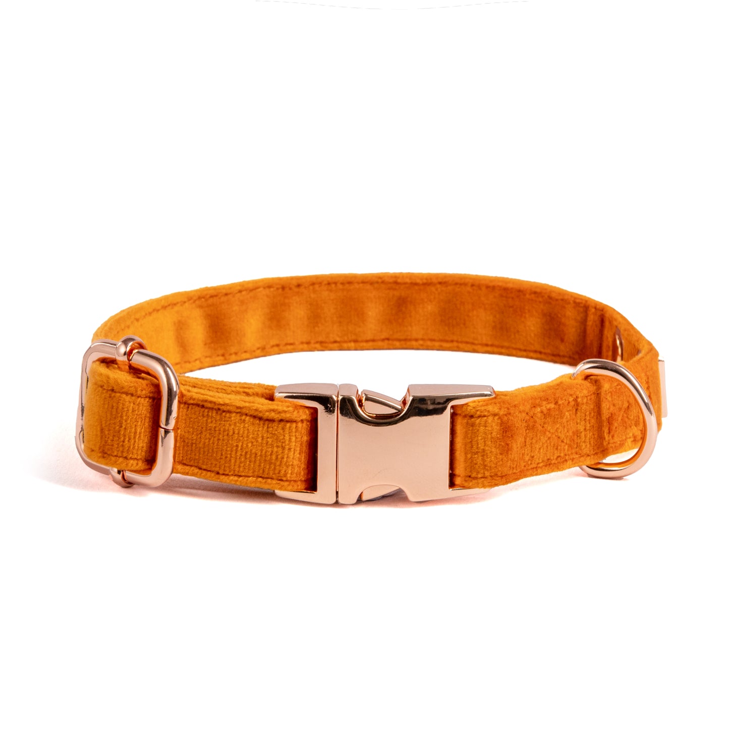 Elegant Orange Velvet Collection- Dog Harness, Collar, Bow Tie, Lead and Poop Bag Holder